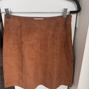 Babaton Brown Faux Suede Women's Mini Skirt
